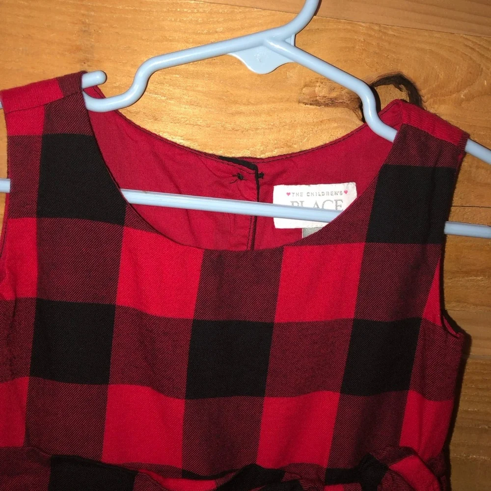 Buffalo Plaid red/black The Children’s Place lined dress 18-24 Months - Picture 4 of 8